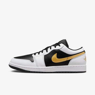 Air Jordan 1 Low — White/Black/Metallic Gold