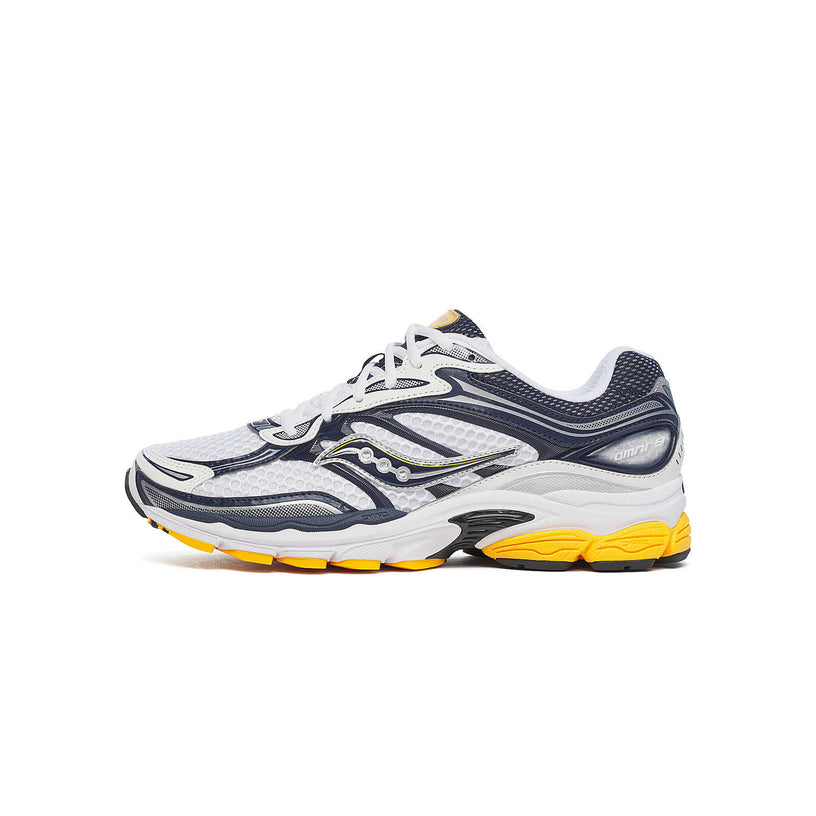 Saucony Omni 9 — White/Navy/Yellow
